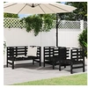 Image de Salon de jardin bois massif noir 3 pieces 4 personnes