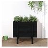 Image de Jardinière noir 62x50x57 cm bois massif de pin825209