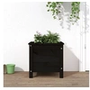 Image de Jardinière noir 40x40x39 cm bois massif de pin 825251