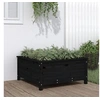 Image de Jardinière noir 82,5x82,5x39 cm bois massif de pin 825300
