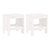 Image de Tabourets de jardin 2 pcs blanc 40x36x45 cm bois massif de pin