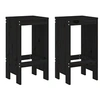 Image de Tabourets de bar 2 pcs noir 40x36x75 cm bois massif de pin