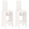 Image de Tabourets de bar 2 pcs blanc 40x42x120 cm bois massif de pin