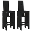Image de 2 pcs Tabourets de bar noir 40x42x120 cm bois massif de pin