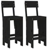 Image de Tabourets de bar 2 pcs noir 40x48,5x115,5 cm bois massif de pin