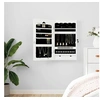 Image de Armoire à bijoux avec miroir murale blanc 37,5x10x67 cm