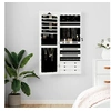 Image de Armoire à bijoux avec miroir murale blanc 37,5x10x106 cm353226