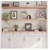 Image de Wandschap 160x30x(2-4)cm behandeld massief eikenhout lichtbruin363708
