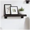 Image de Wandschap 40x10x4 cm behandeld massief eikenhout donkerbruin363741