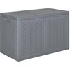 Image de Boîte de rangement de jardin gris PP rotin 180 L 364060