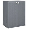 Image de Armoire de rangement de jardin gris 65x45x88 cm PP rotin