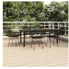 Image de Ensemble à manger de jardin 7 pcs Noir Résine tressée, ensemble de patio, ensemble bistro de jardin, ensemble de 3157871