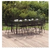 Image de Ensemble à manger de jardin 9 pcs Noir Résine tressée, ensemble de patio, ensemble bistro de jardin, ensemble de salle à manger d'extérieur