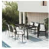 Image de Ensemble à manger de jardin coussins 7pcs Noir Résine tressée, ensemble de salle à manger, ensemble de salle à manger 3157955