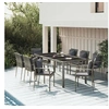 Image de Ensemble à manger de jardin 9 pcs coussins gris résine tressée, ensemble de salle à manger 3157962