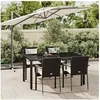 Image de Mobilier à dîner de jardin et coussins 5pcs Noir Résine tressée 3184977