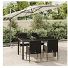 Image de Ensemble à manger de jardin coussins 5pcs Noir Résine tressée, ensemble de salle à manger, ensemble de salle à manger 3185001