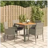 Image de 5-delige Tuinset met kussens poly rattan grijs3185018