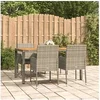 Image de Ensemble à manger de jardin 5 pcs coussins gris résine tressée, ensemble de salle à manger, ensemble de salle à 3185019