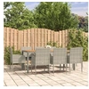 Image de Ensemble à manger de jardin 9 pcs coussins gris résine tressée, ensemble de salle à manger, ensemble de salle à 3185022