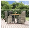 Image de 5-delige Tuinset met kussens poly rattan grijs3185045