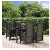 Image de Ensemble à manger de jardin coussins 5pcs Noir Résine tressée, ensemble de salle à manger, ensemble de salle à manger 3185055