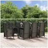 Image de Ensemble à manger de jardin 9pcs et coussins noir et gris, ensemble de salle à manger, ensemble de salle à manger 3185058