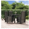 Image de 5-delige Tuinset met kussens poly rattan zwart3185060