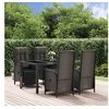 Image de Ensemble à manger de jardin coussins 5pcs Noir Résine tressée, ensemble de salle à manger, ensemble de salle à manger 3185061