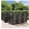 Image de Ensemble à manger de jardin coussins 7pcs Noir Résine tressée, ensemble de salle à manger, ensemble de salle à manger 3185063