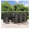 Image de Ensemble à manger jardin 9pcs et coussins noir résine tressée, ensemble de salle à manger, ensemble de salle à manger 3185067