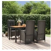 Image de Mobilier à dîner de jardin et coussins 5pcs Noir Résine tressée 3185070