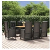 Image de Ensemble à manger jardin 9pcs et coussins noir résine tressée, ensemble de salle à manger, ensemble de salle à manger 3185073