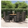 Image de Ensemble à manger de jardin coussins 7pcs Noir Résine tressée, ensemble de salle à manger, ensemble de salle à manger 3185077