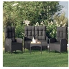 Image de Ensemble à manger de jardin 4 pcs avec coussins noir, ensemble de salle à manger, ensemble de salle à manger 3185084