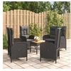 Image de Ensemble à manger de jardin coussins 5pcs Noir Résine tressée, ensemble de salle à manger, ensemble de salle à manger 3185088