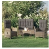Image de Ensemble de salle à manger de jardin 3 pcs avec coussins Gris 3185091