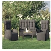 Image de Ensemble à manger de jardin avec coussins 3 pcs Noir, ensemble de salle à manger, ensemble de salle à manger 3185094