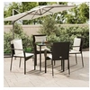 Image de Ensemble à manger de jardin coussins 5pcs Noir Résine tressée, ensemble de salle à manger, ensemble de salle à manger 3185096