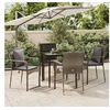 Image de Ensemble à manger de jardin coussins 5 pcs noir et gris, ensemble de salle à manger, ensemble de salle à manger 3185102