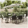 Image de Salon de jardin noir 7 pieces 6 personnes 200 x 100 x 74 cm resine tressee
