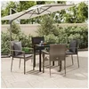 Image de Mobilier à dîner de jardin et coussins 5 pcs noir et gris 3185114