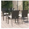 Image de Mobilier à dîner de jardin et coussins 5pcs Noir Résine tressée 3185121