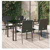 Image de Mobilier à dîner de jardin et coussins 5pcs Noir Résine tressée 3185134