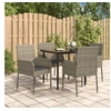 Image de Ensemble à manger de jardin coussins 5 pcs noir et gris, ensemble de salle à manger, ensemble de salle à manger 3185150
