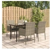 Image de Mobilier à dîner de jardin et coussins 5 pcs noir et gris 3185151