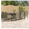 Image de Ensemble à manger jardin 11 pcs avec coussins noir et gris, ensemble de salle à manger, ensemble de salle à manger 3185166