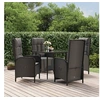 Image de Ensemble à manger de jardin coussins 5pcs Noir Résine tressée, ensemble de salle à manger, ensemble de salle à manger 3185175