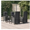 Image de Mobilier à dîner de jardin et coussins 5pcs Noir Résine tressée 3185191