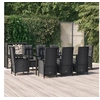 Image de Salon de jardin resine tressee noir 9 pieces 200 x 100 x 74 cm